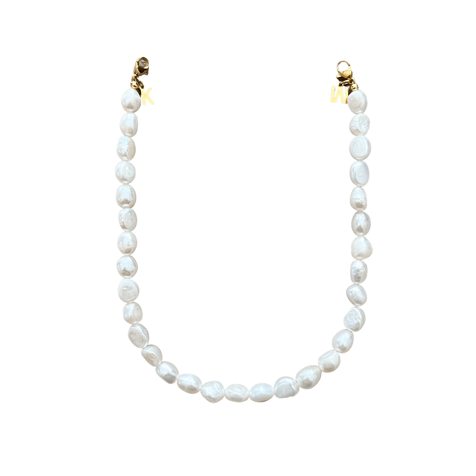 Initial Phone cord freshwater pearls