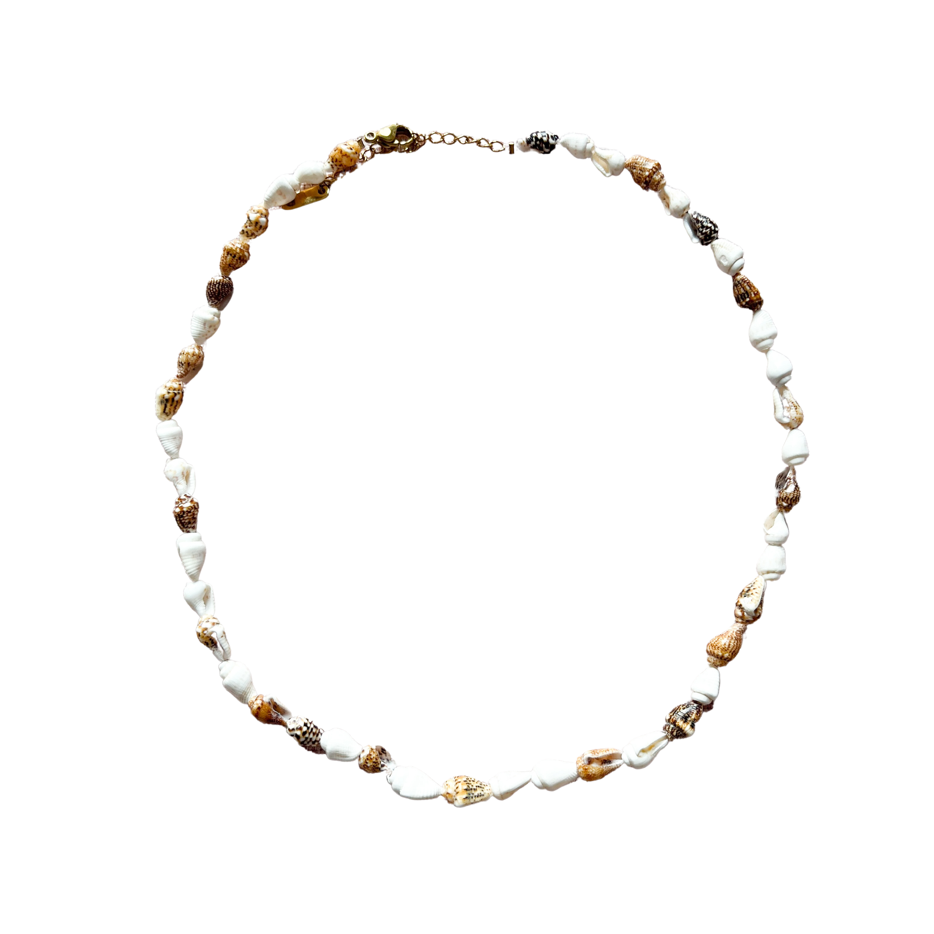 Seashell Necklace brown-white